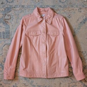 Baby Pink Leather Jacket